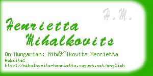 henrietta mihalkovits business card